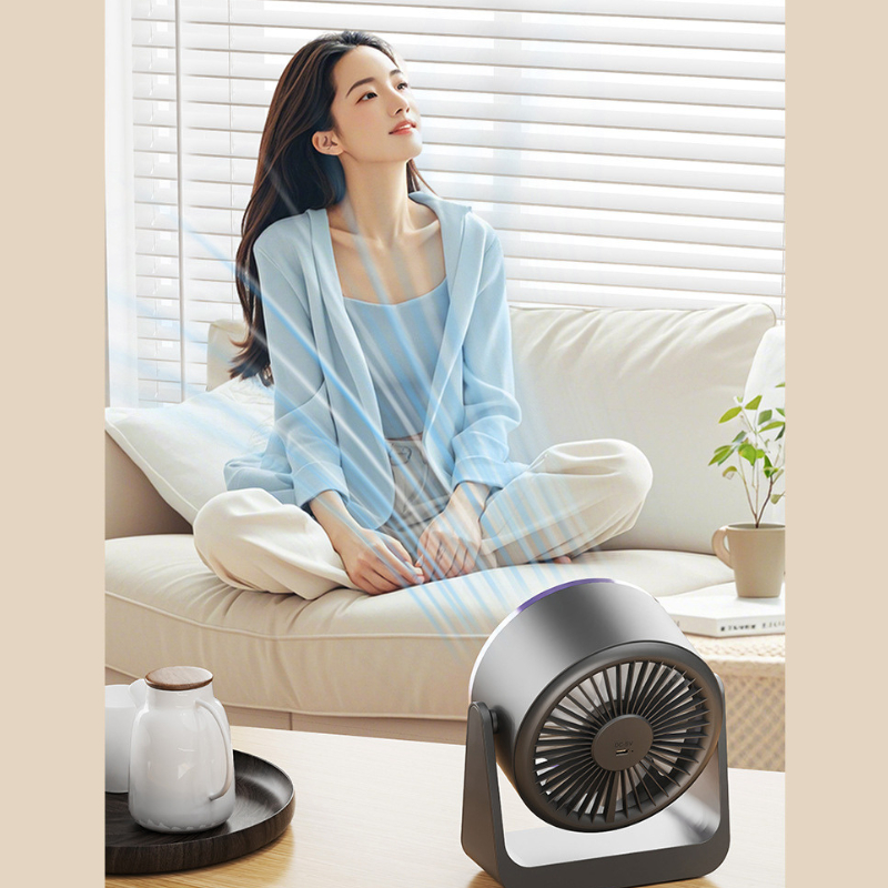 Quạt Để Bàn Không Dây Treo Tường Có 5 Mức Điều Chỉnh Tốc Độ Gió - Quạt Không Cánh Dung Lượng Lớn Treo Tường Xoay 90 Độ - Ảnh 5