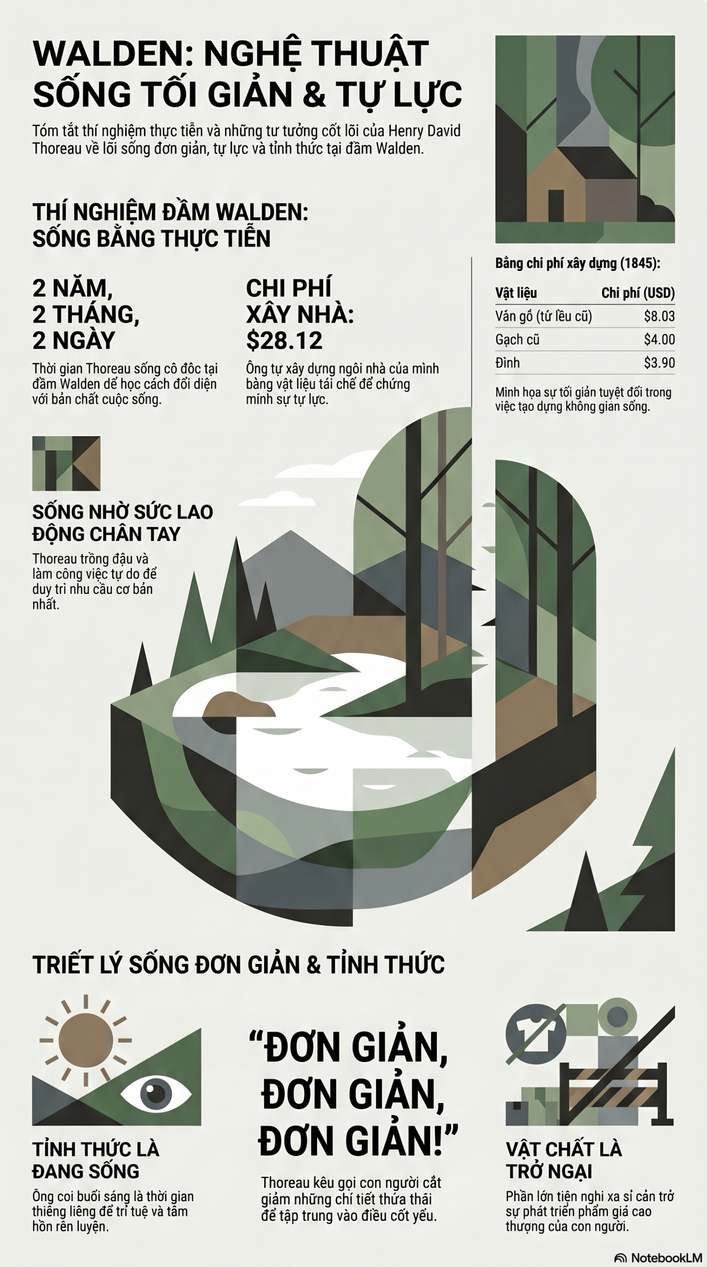 Infographic - Walden - Một Mình Sống Trong Rừng: Nghệ Thuật Đơn Giản Hóa Giữa Thế Giới Hối Hả