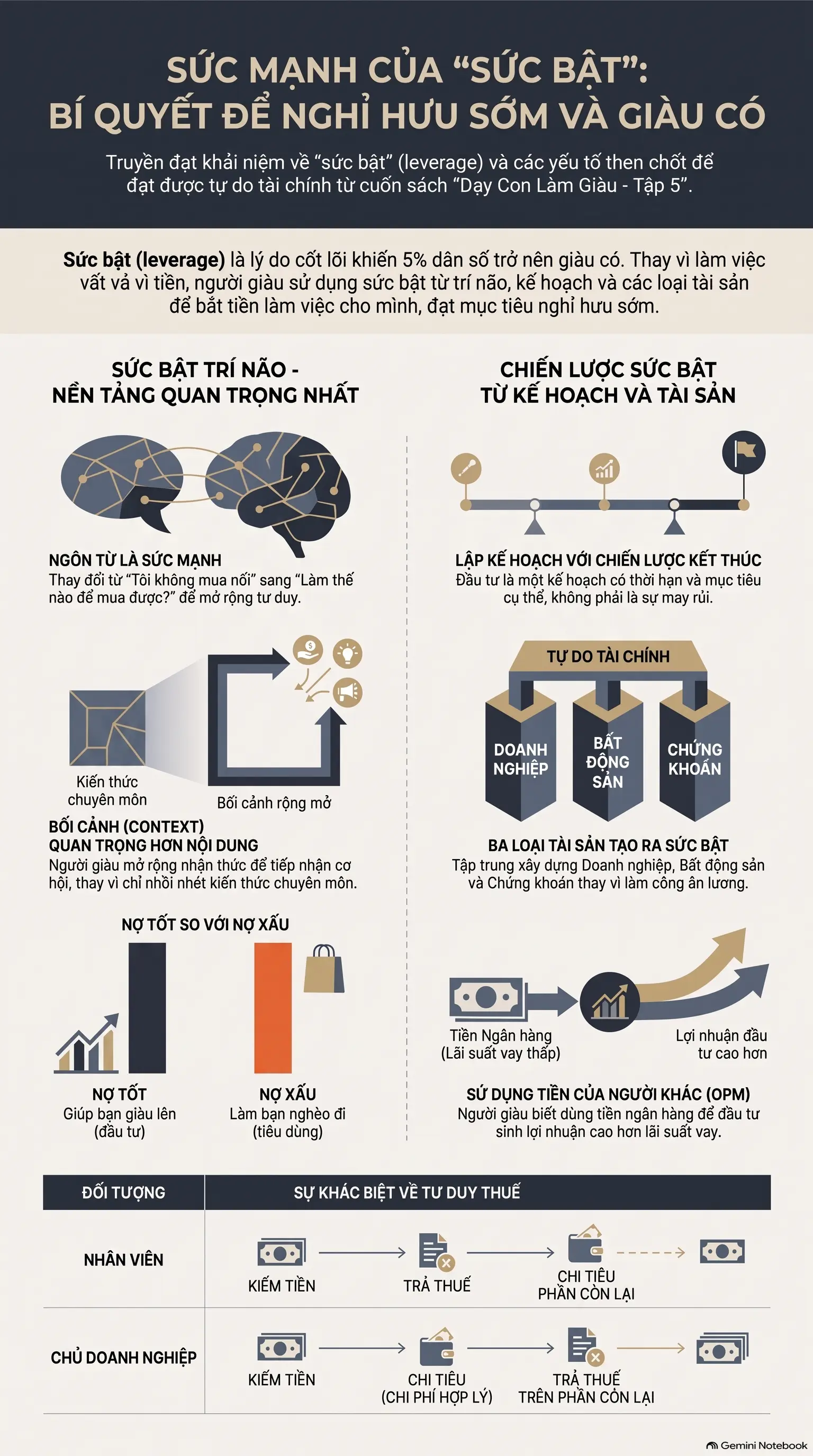Infographic - Sức Bật Để Nghỉ Hưu Sớm Và Giàu Có: Hành Trình Từ Con Số 0 Đến Tự Do Tài Chính
