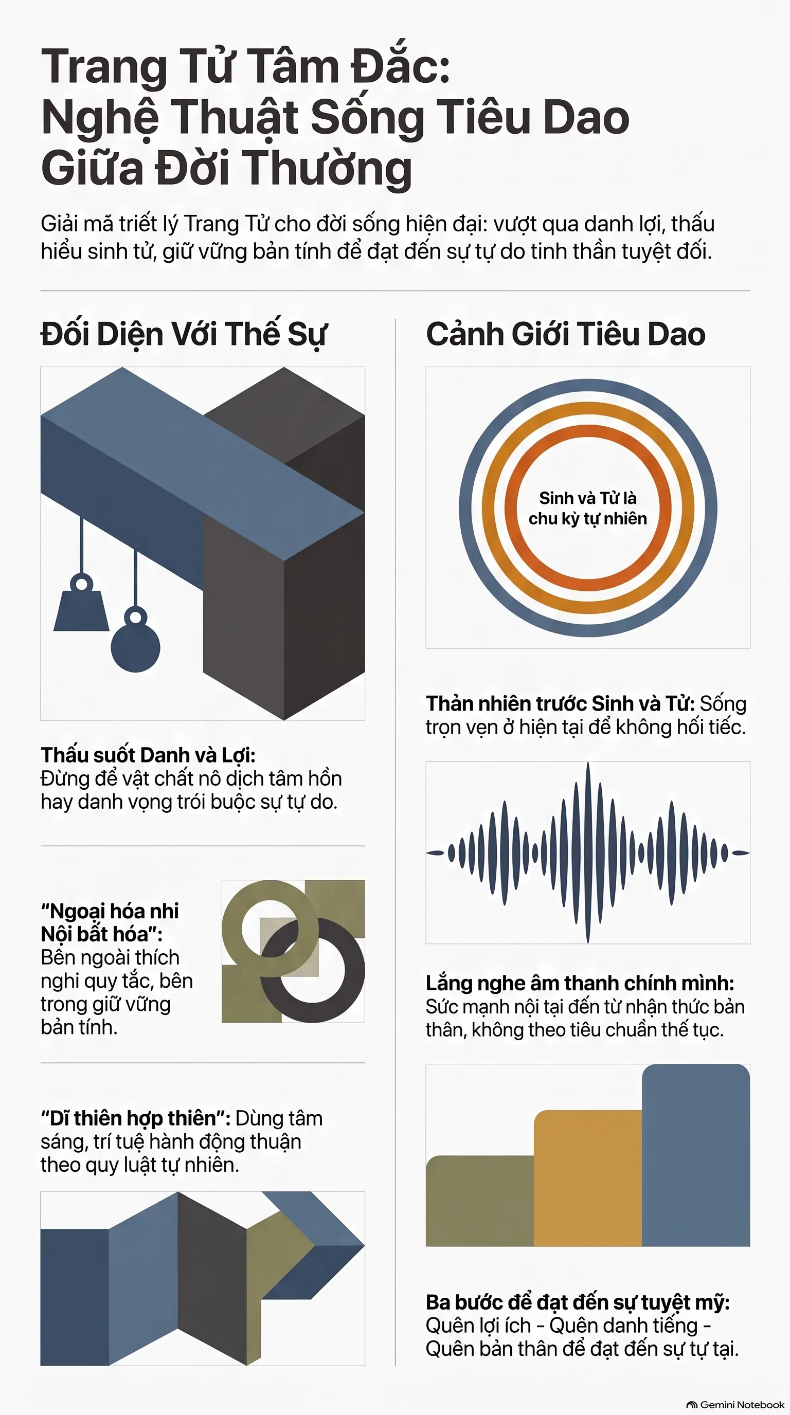 Infographic - Trang Tử Tâm Đắc: Nghệ thuật sống tiêu diêu giữa đời thường