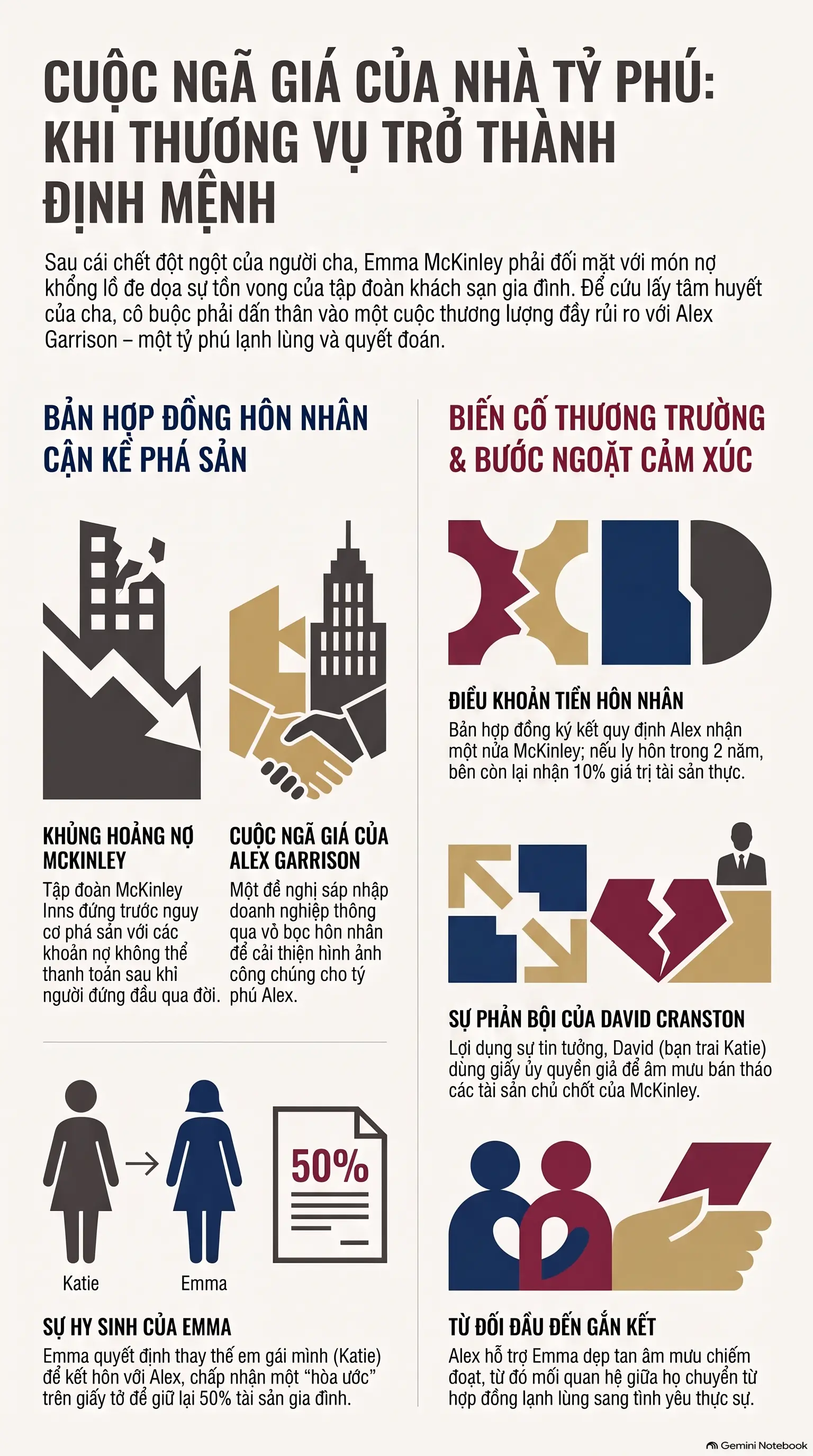 Infographic - Review Sách: Cuộc Ngã Giá Của Nhà Tỷ Phú – Khi Tình Yêu Bắt Đầu Từ Một Bản Hợp Đồng Nghiệt Ngã
