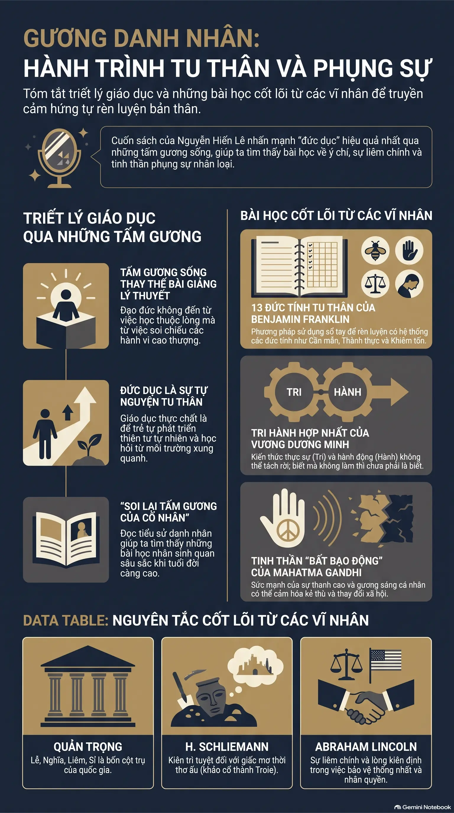 Infographic - Gương Danh Nhân: Hành Trình Tìm Lại Bản Ngã Qua Những Cuộc Đời Vĩ Đại