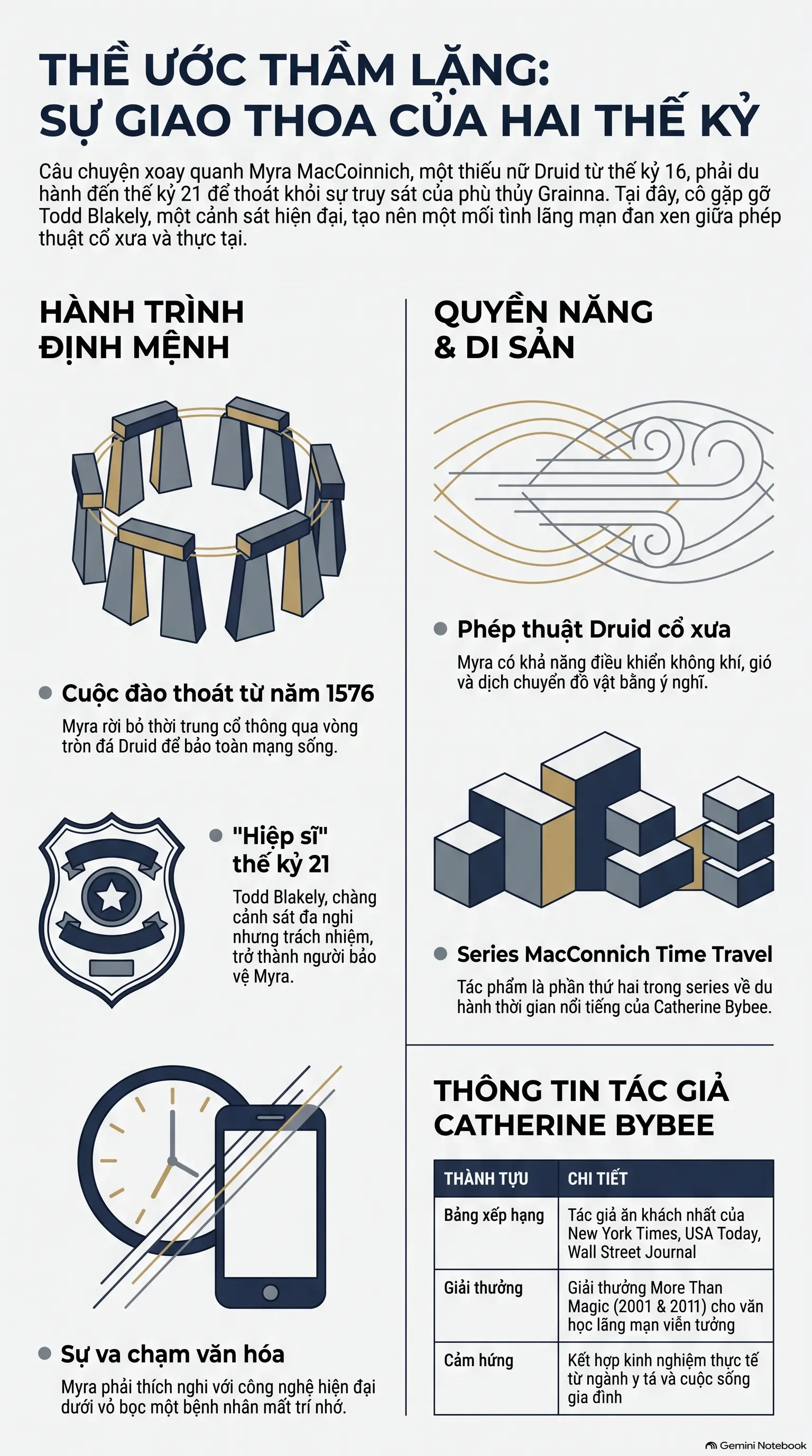 Infographic - Review Sách Thề Ước Thầm Lặng: Bản Tình Ca Xuyên Thời Không Đầy Kịch Tính