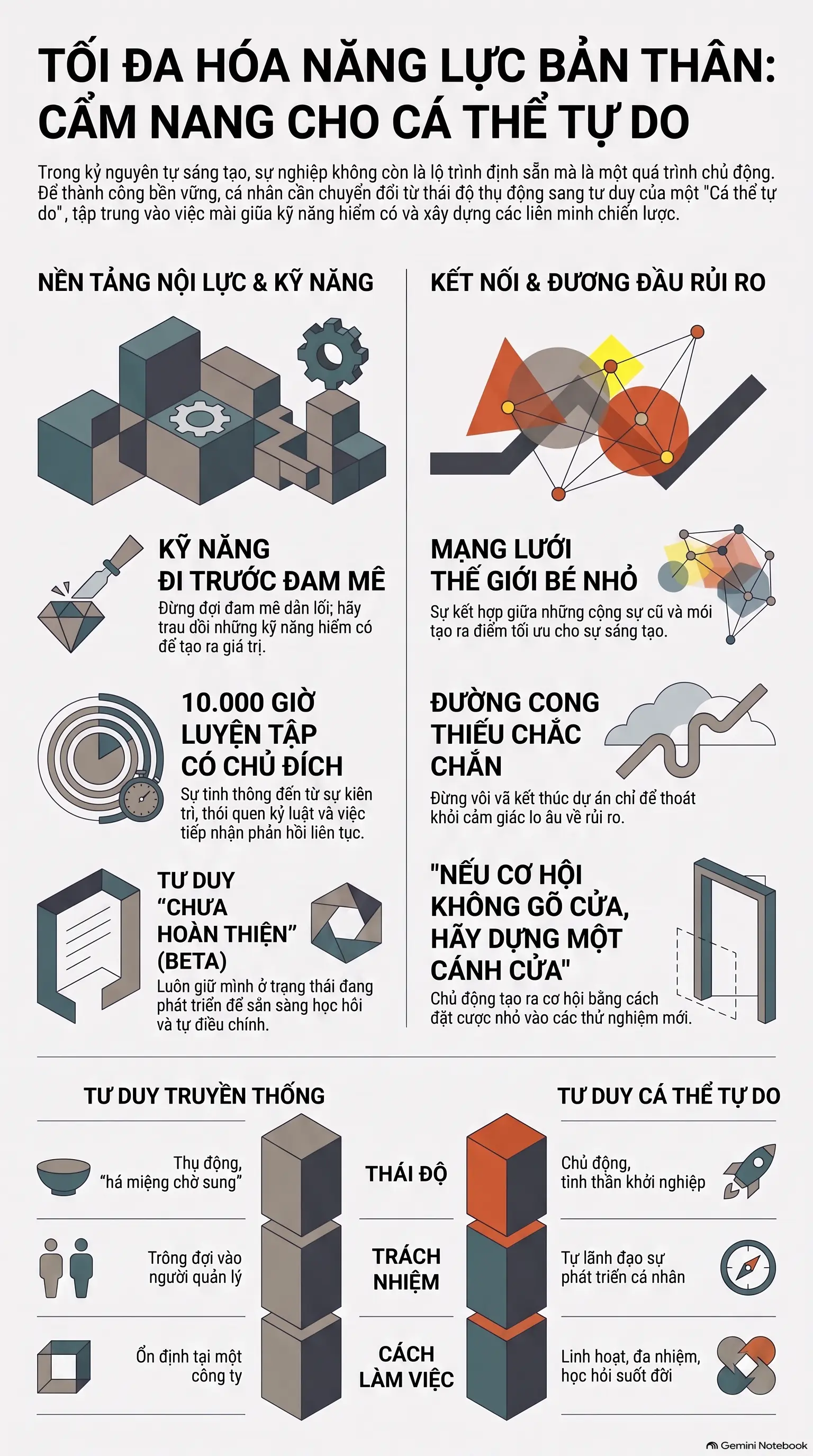 Infographic - Tối Đa Hóa Năng Lực Bản Thân: Cẩm Nang Sinh Tồn Và Phát Triển Cho
