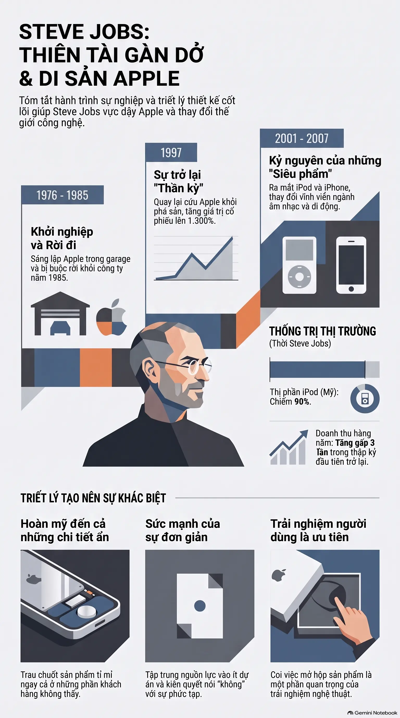 Infographic - Steve Jobs: Bài Học Về Sự Hoàn Mỹ Và Quyền Năng Của Sự Tập Trung