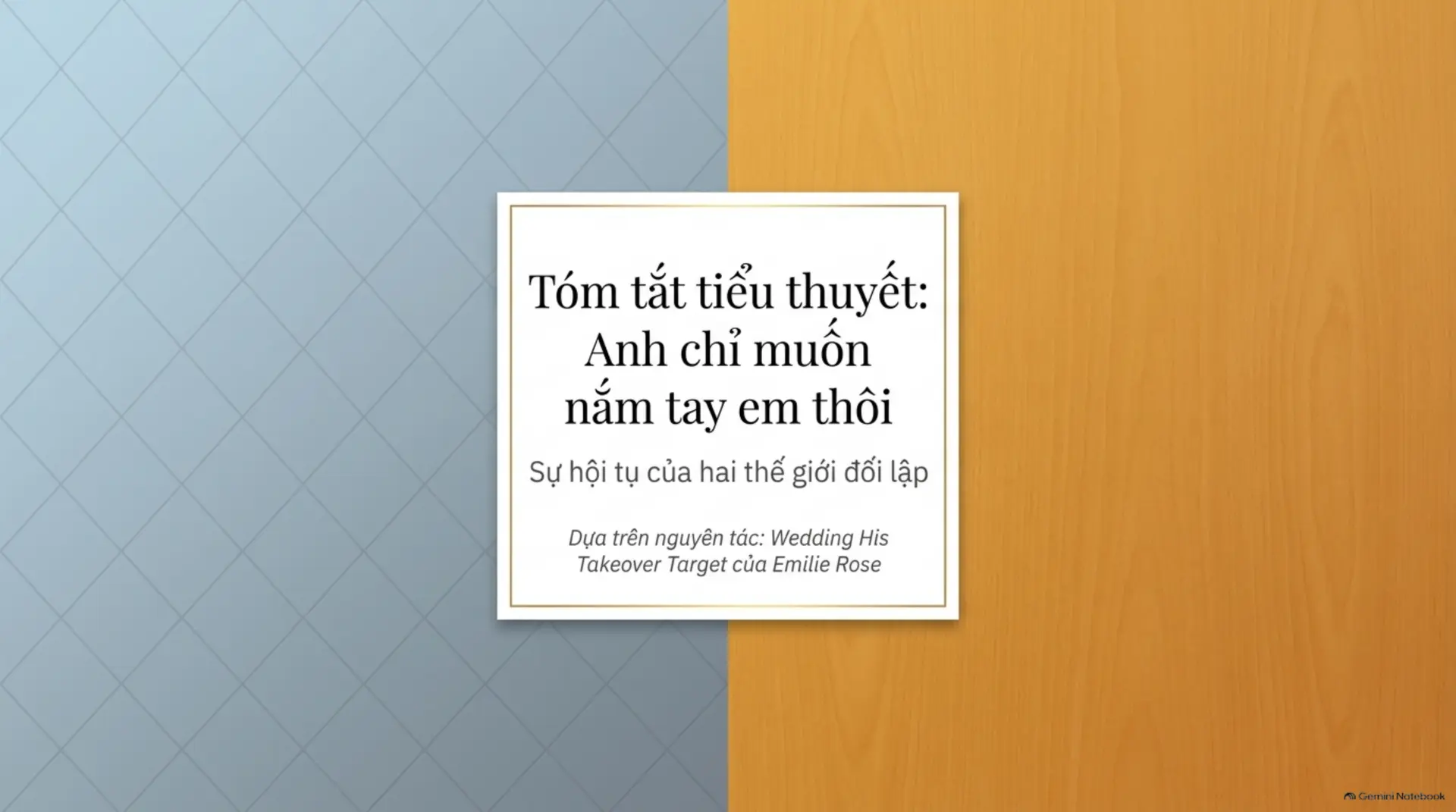 Slide Tóm tắt 1 - [Mecobooks] Khi Tình Yêu Là Ván Cược Cuối Cùng: Review 