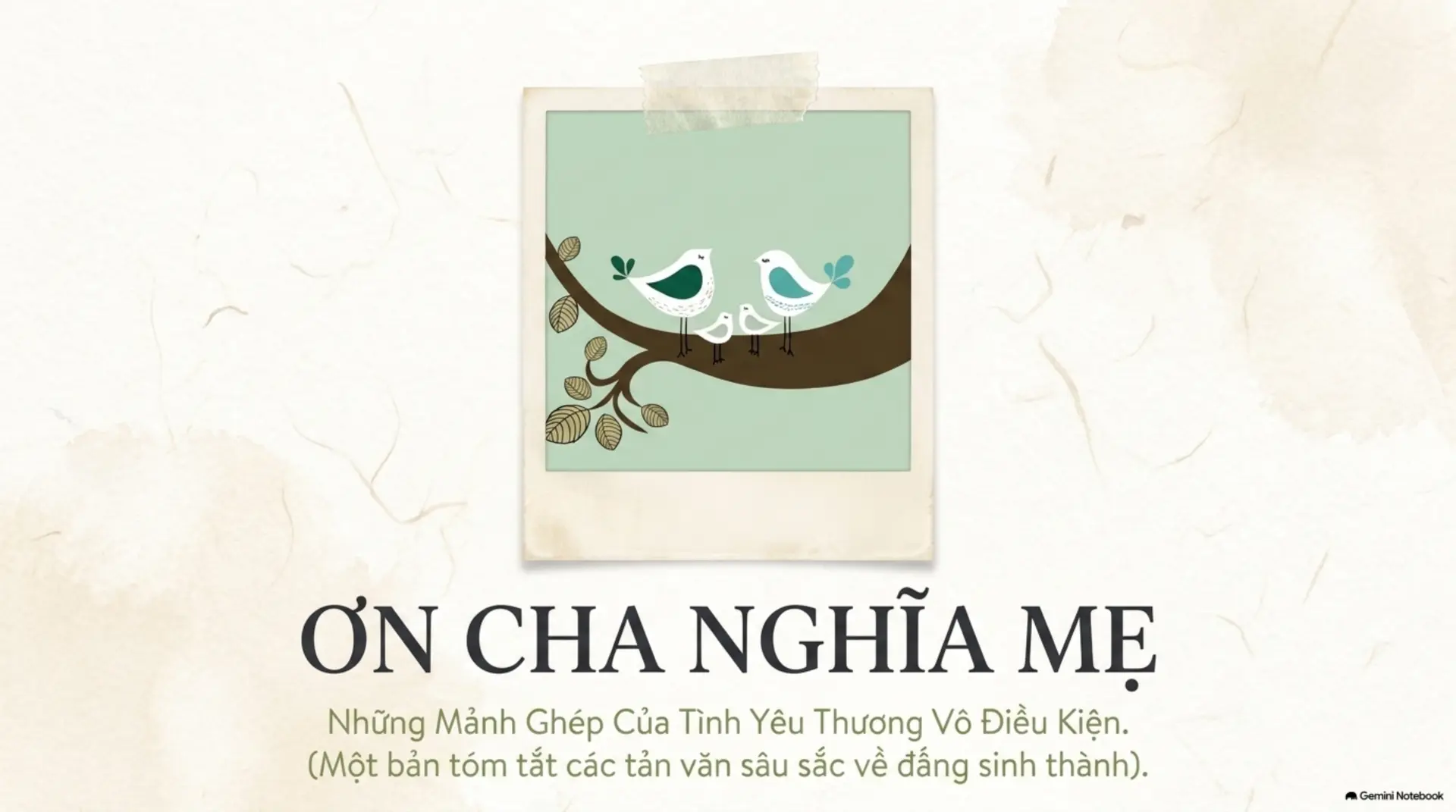 Slide Tóm tắt 1 - Ơn Cha Nghĩa Mẹ: Những Khúc Vọng Tâm Tình Từ Vũ Trụ Sách Mecobooks