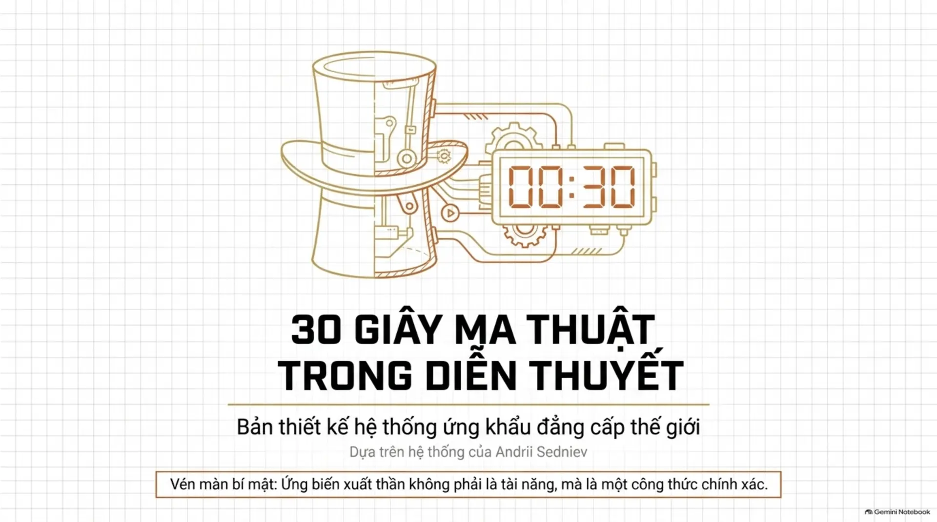 Slide Tóm tắt 1 - 30 Giây Ma Thuật: Bí Quyết Làm Chủ Nghệ Thuật Ứng Khẩu Cùng Mecobooks
