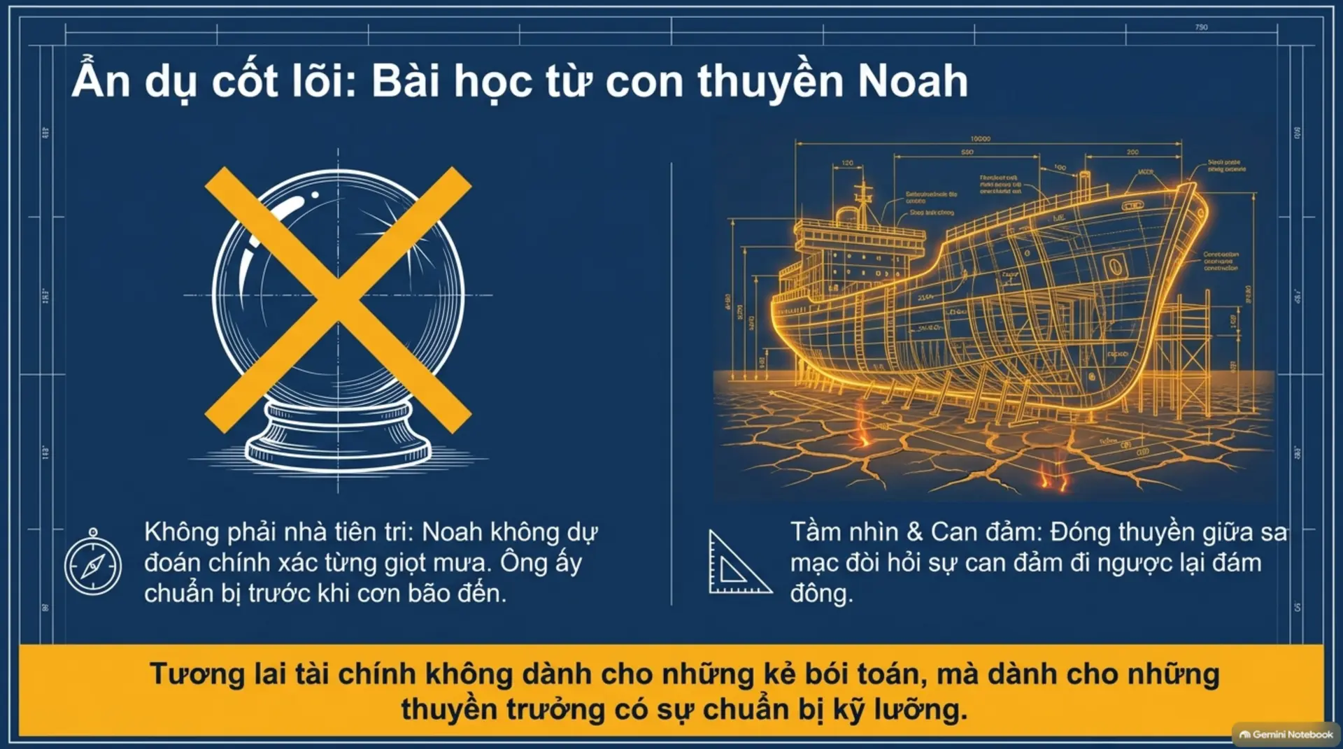 Slide Tóm tắt 2 - [Mecobooks] Bài học từ Con thuyền Noah: Tại sao chuẩn bị lại quan trọng hơn tiên đoán tài chính?