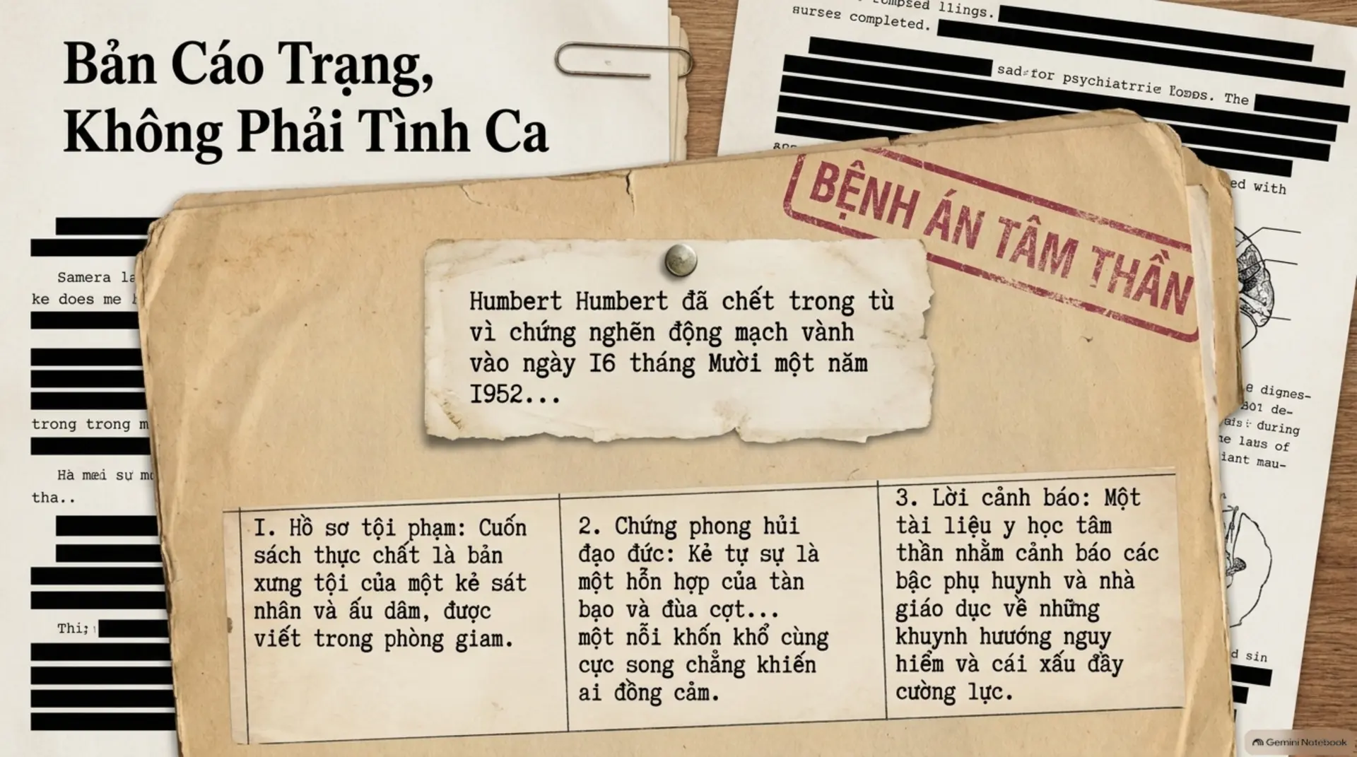 Slide Tóm tắt 3 - Lolita: Bản giao hưởng của Nghệ thuật thuần túy và Hồ sơ bệnh lý Tâm thần