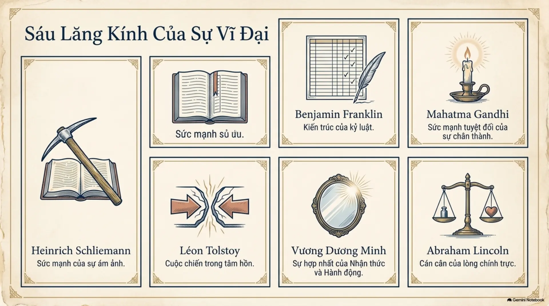 Slide Tóm tắt 3 - Gương Danh Nhân: Hành Trình Tìm Lại Bản Ngã Qua Những Cuộc Đời Vĩ Đại