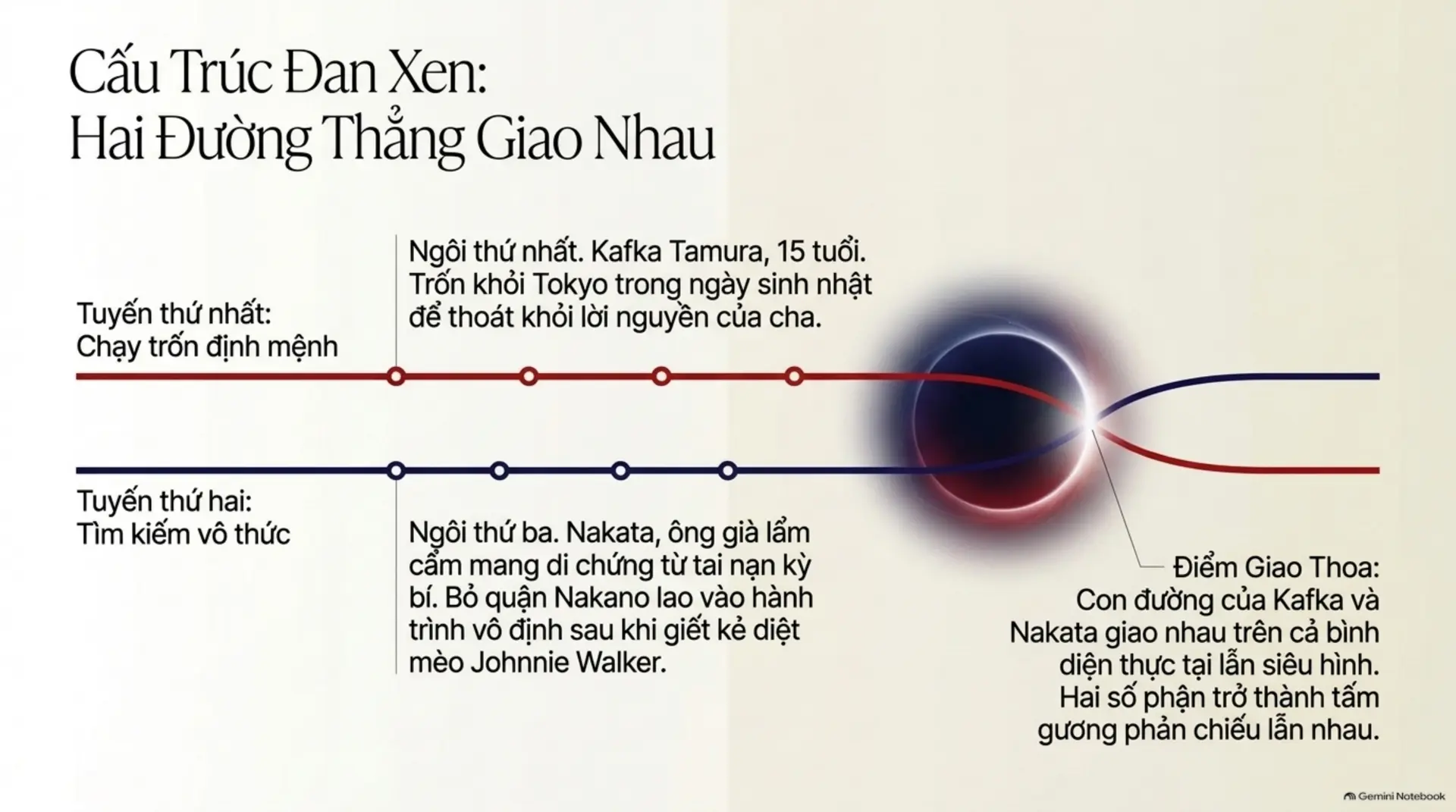Slide Tóm tắt 3 - Kafka Bên Bờ Biển: Hành Trình Đi Tìm Bản Ngã Giữa Những Cơn Bão Định Mệnh