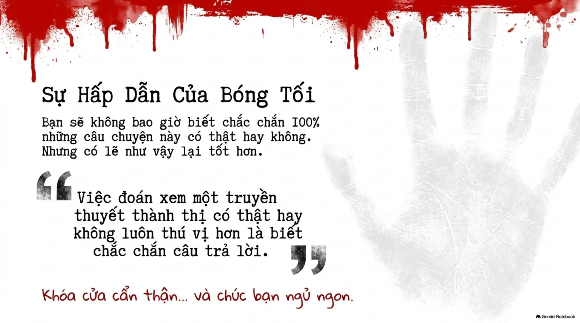 Slide Tóm tắt 9 - [Mecobooks] Giải Mã Sức Hút Từ Những Truyền Thuyết Thành Thị Ám Ảnh: Khi Nỗi Sợ Trở Thành Huyền Thoại