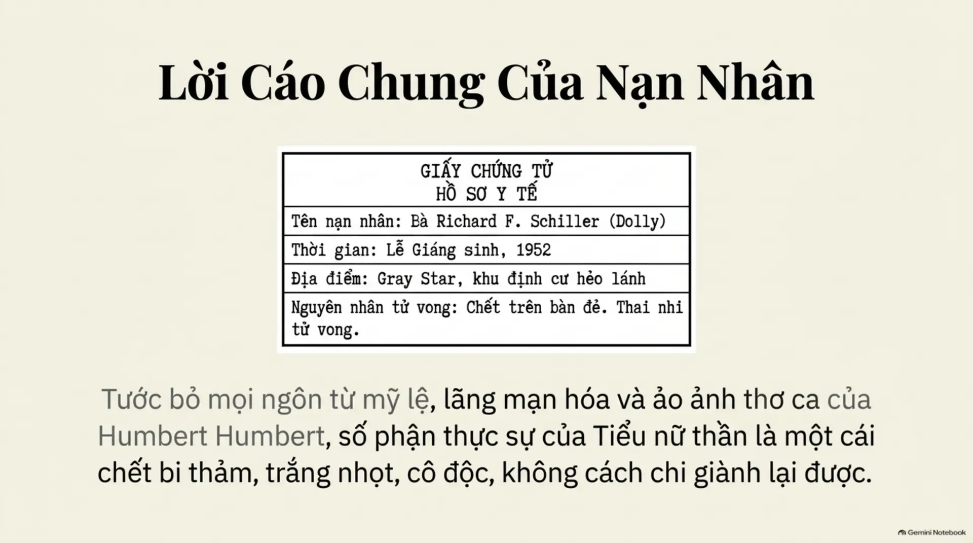 Slide Tóm tắt 11 - Lolita: Bản giao hưởng của Nghệ thuật thuần túy và Hồ sơ bệnh lý Tâm thần