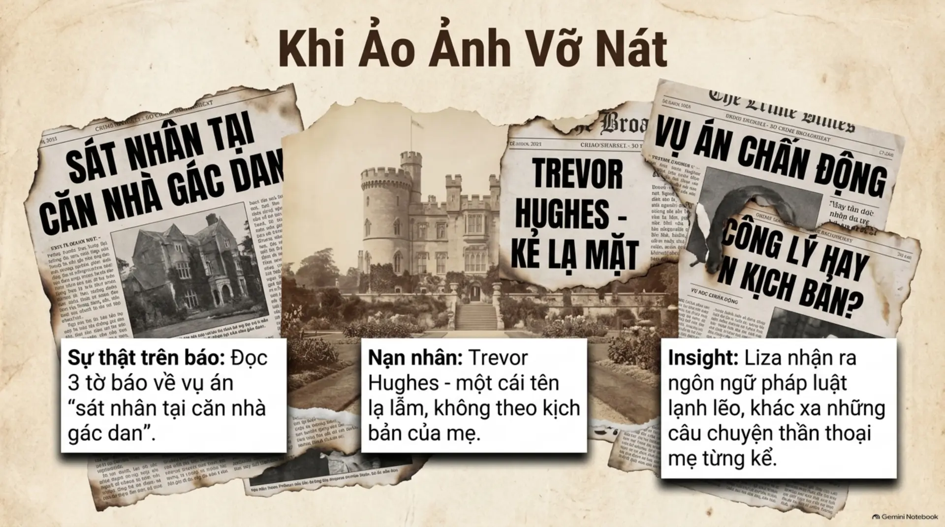 Slide Tóm tắt 12 - Bí mật sau cánh cổng Lâu đài Shrove: Review tác phẩm