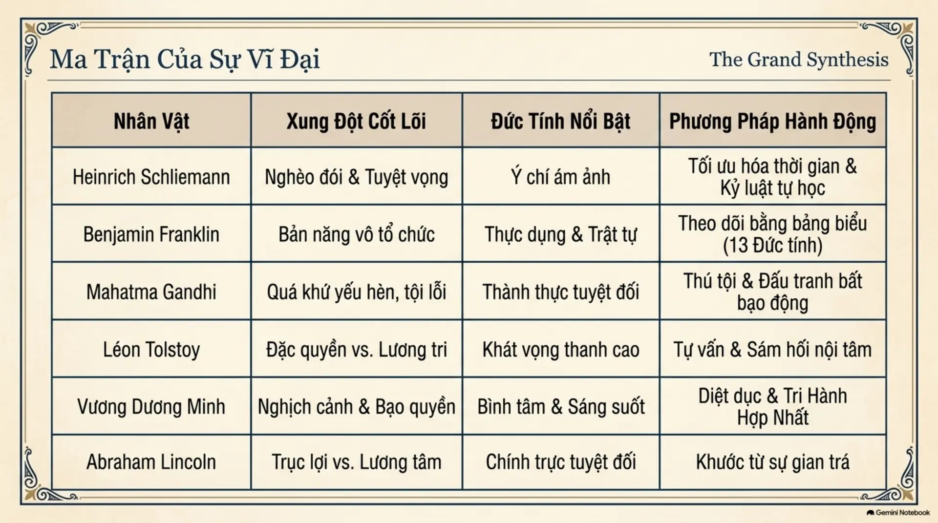 Slide Tóm tắt 12 - Gương Danh Nhân: Hành Trình Tìm Lại Bản Ngã Qua Những Cuộc Đời Vĩ Đại