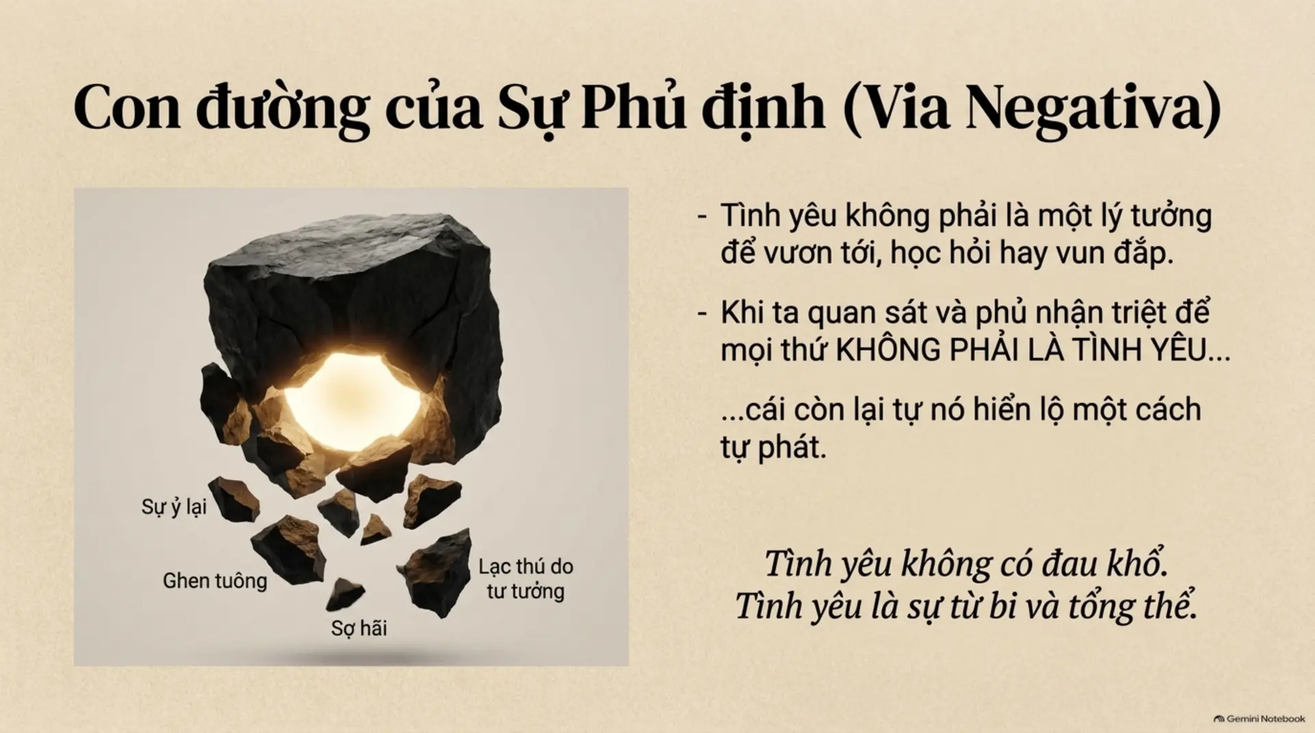 Slide Tóm tắt 16 - Bàn về Tình yêu và Sự cô độc: Hành trình giải phóng tâm trí cùng J. Krishnamurti