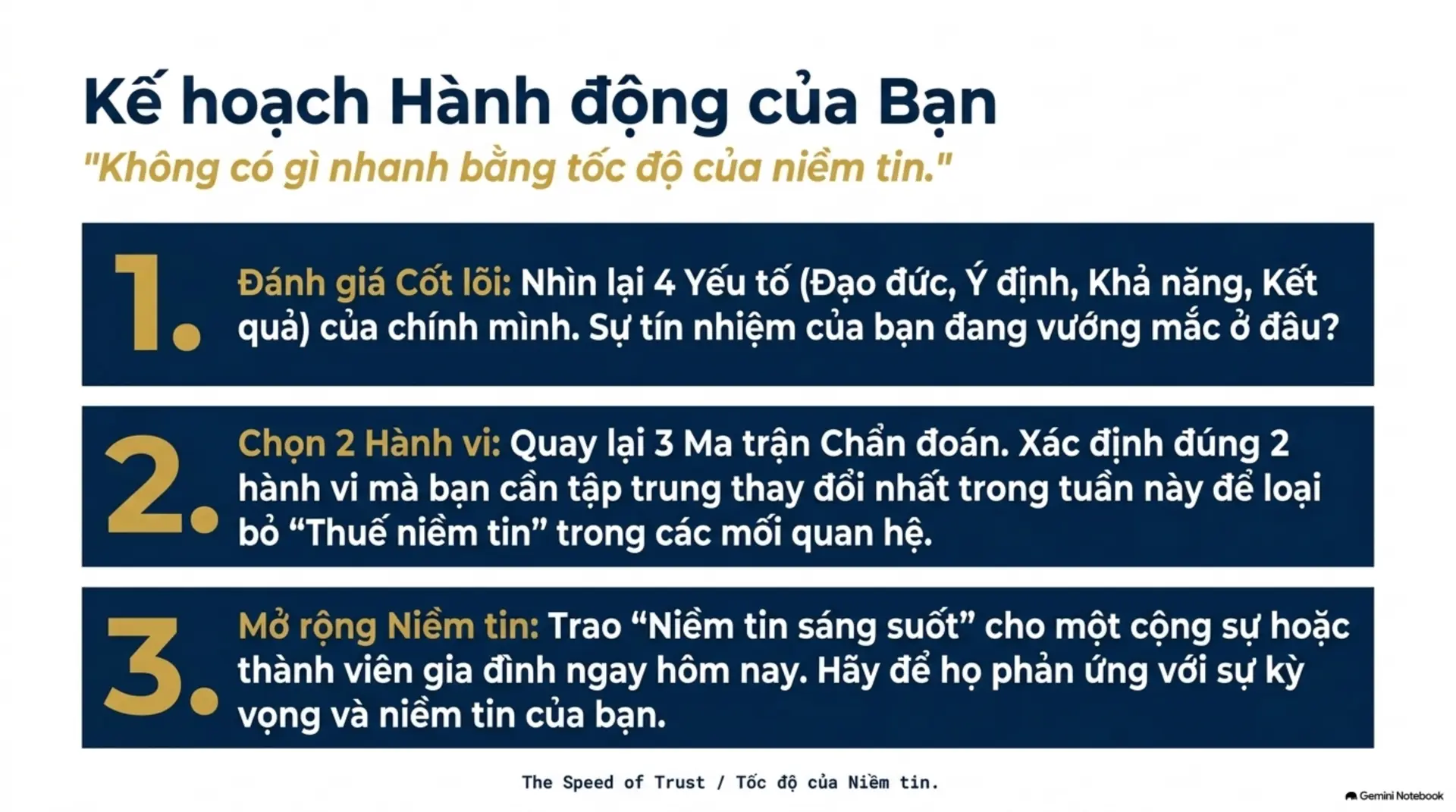 Slide Tóm tắt 17 - Tốc độ của Niềm tin: